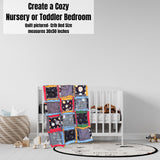 Solar System Baby Rag Quilt | Outer Space Themed Nursery Bedding for Boys | Planets Newborn Boys Bed Comforter | Gray, Black, Red, Blue - A Vision to Remember