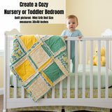 Yellow Green Floral Baby Rag Quilt | Sunshine Nursery Blanket | Gender Neutral Crib Bedding | Handmade Flannel Quilt | Baby Shower Gift - A Vision to Remember