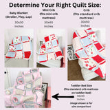 Red Cherries Girl Rag Quilt | Cherry Red, Pastel Pink, Light Blue Baby Girl Crib Bedding | Baby Girl Quilt - A Vision to Remember
