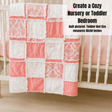 Pink Bows Crib Bedding for Girls | French Toile Baby Girl Rag Quilt - A Vision to Remember