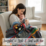 Solar System Baby Rag Quilt | Outer Space Themed Nursery Bedding for Boys | Planets Newborn Boys Bed Comforter | Gray, Black, Red, Blue - A Vision to Remember