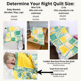 Yellow Green Floral Baby Rag Quilt | Sunshine Nursery Blanket | Gender Neutral Crib Bedding | Handmade Flannel Quilt | Baby Shower Gift - A Vision to Remember