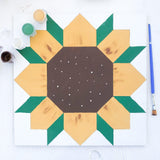 Sunflower Barn Quilt Block: Unfinished Wood DIY Kit | Paint and Sip Kit Wooden Quilting Blocks