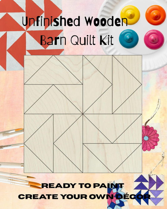 Flying Geese Wooden Barn Quilt Block: DIY Craft Kit - A Vision to Remember