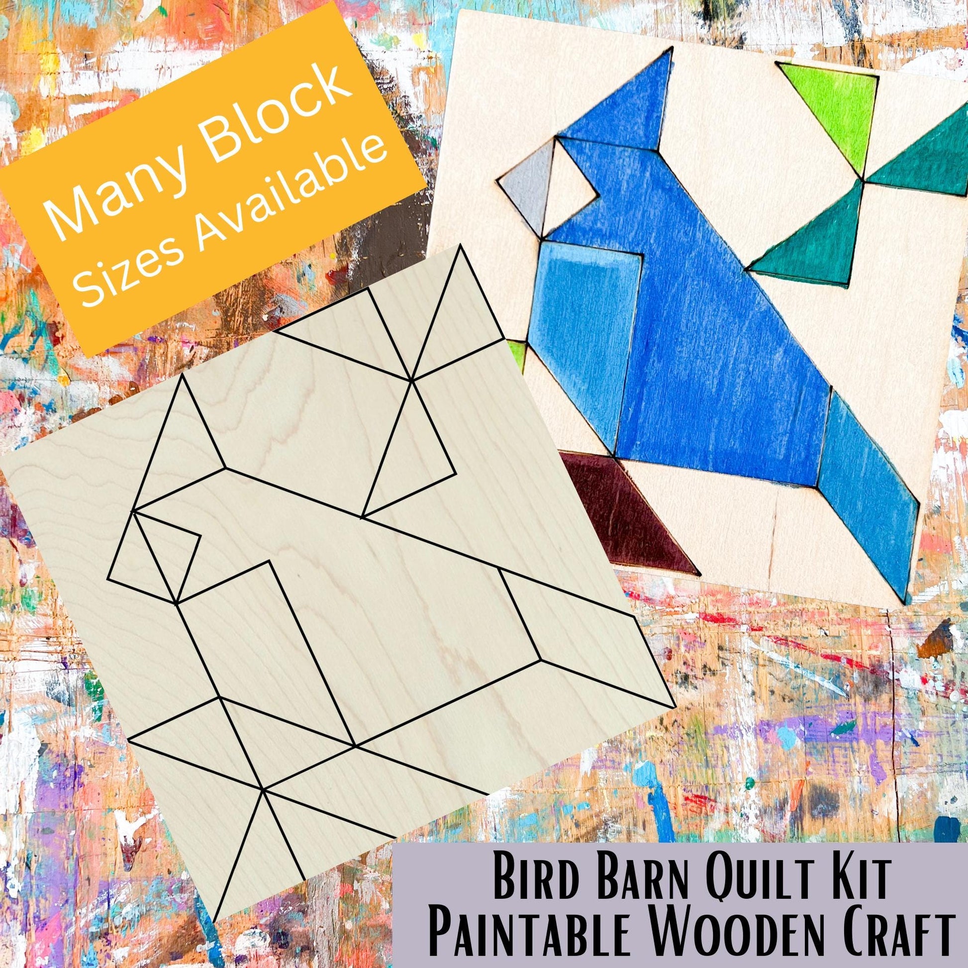 Cardinal Barn Quilt Block: Unfinished Bird Barn Quilting Wood DIY Craft Kit - A Vision to Remember