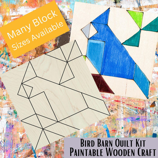 Cardinal Barn Quilt Block: Unfinished Bird Barn Quilting Wood DIY Craft Kit - A Vision to Remember