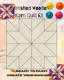 Milky Way Star Barn Quilt Block DIY Kit: Unfinished Wood Craft |  DIY Barn Quilt Art | Quilted Wood Blocks | Paint Your Quilt