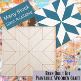 Milky Way Star Barn Quilt Block DIY Kit: Unfinished Wood Craft |  DIY Barn Quilt Art | Quilted Wood Blocks | Paint Your Quilt