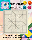 Diamond Flower Wooden Barn Quilt Block: Floral Wall Decor Wood Barn Quilt Kit | Sewing & Quilting Room Decor | Group Paint Party