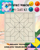 Diamond Flower Barn Quilt Block: Unfinished DIY Kit for Adults | Paint Party Kit Girls Night Craft DIY Barn Quilt Block Paintable