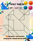 Blue Jay Wooden Barn Quilt Block: Unfinished DIY Kit |  DIY Barn Quilt Art | Quilted Wood Blocks | Bird Quilted Sign to Paint