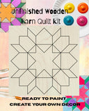 Star in a Flower Star Barn Quilt Block: Unfinished DIY Kit (Swoon) | Star in a Flower Barn Quilt Craft Kit Unfinished Beginner Sewing Room