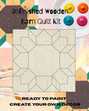 Sunflower Barn Quilt Block: Unfinished Wood DIY Kit | Paint and Sip Kit Wooden Quilting Blocks