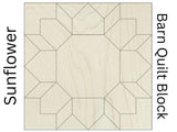 Sunflower Barn Quilt Block: Unfinished Wood DIY Kit | Paint and Sip Kit Wooden Quilting Blocks