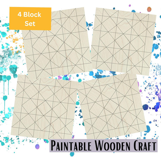 Unfinished Wooden Barn Quilt Block: HST Fun DIY Kit | DIY Kit for Women Paintable Wood Quilts - A Vision to Remember