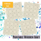 Unfinished Wooden Barn Quilt Block: HST Fun DIY Kit | DIY Kit for Women Paintable Wood Quilts