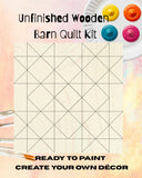 Unfinished Wooden Barn Quilt Block: HST Fun DIY Kit | DIY Kit for Women Paintable Wood Quilts