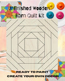 Classic Pineapple Quilt Wooden Barn Block | Wood Quilt Art Kit Paintable Wood Quilts