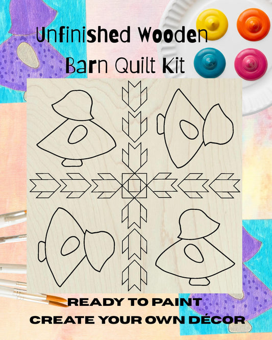 Sun Bonnet Sue Barn Quilt Block: Unfinished DIY Craft Kit | Vintage Themed Dutch Girl Quilt Paintable Wall Art | Paintable Barn Quilt - A Vision to Remember