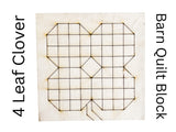 4 Leaf Clover Wooden Barn Quilt Block: Spring DIY Kit | St Patricks Day Paintable Wall Art Crafts