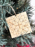 Barn Quilt Ornament DIY Kit: Large Flower Rustic Wood Ornament | Quillted Wooden Group Painting Kit | Paint Your Quilting Hang Tag