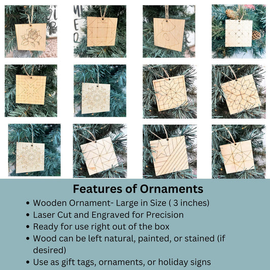 Barn Quilt Ornaments: Pick 4 Mini DIY Craft Kit | Pick Your Own Set Mix & Match | 3" Hang Tag Gift Set DIY - A Vision to Remember