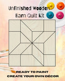 Friendship Star Kit Wooden Barn Quilt Block: Unfinished DIY Paintable Wall Art