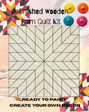 Large Wooden Star Barn Quilt Block: DIY Craft Kit | Barn Art Project DIY Wood Door Hanger | Group Painting Kit