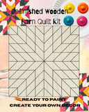 Large Star Barn Quilt Block: Large Unfinished Wood Sign DIY Kit | Milky Way Star Large Paintable Wall Art Seamstress