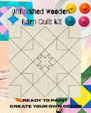 Patchwork Star Wooden Barn Quilt Block: DIY Kit for Adults | Paintable Barn Quilt | Paintable Wood Quilt | DIY Kit for Women