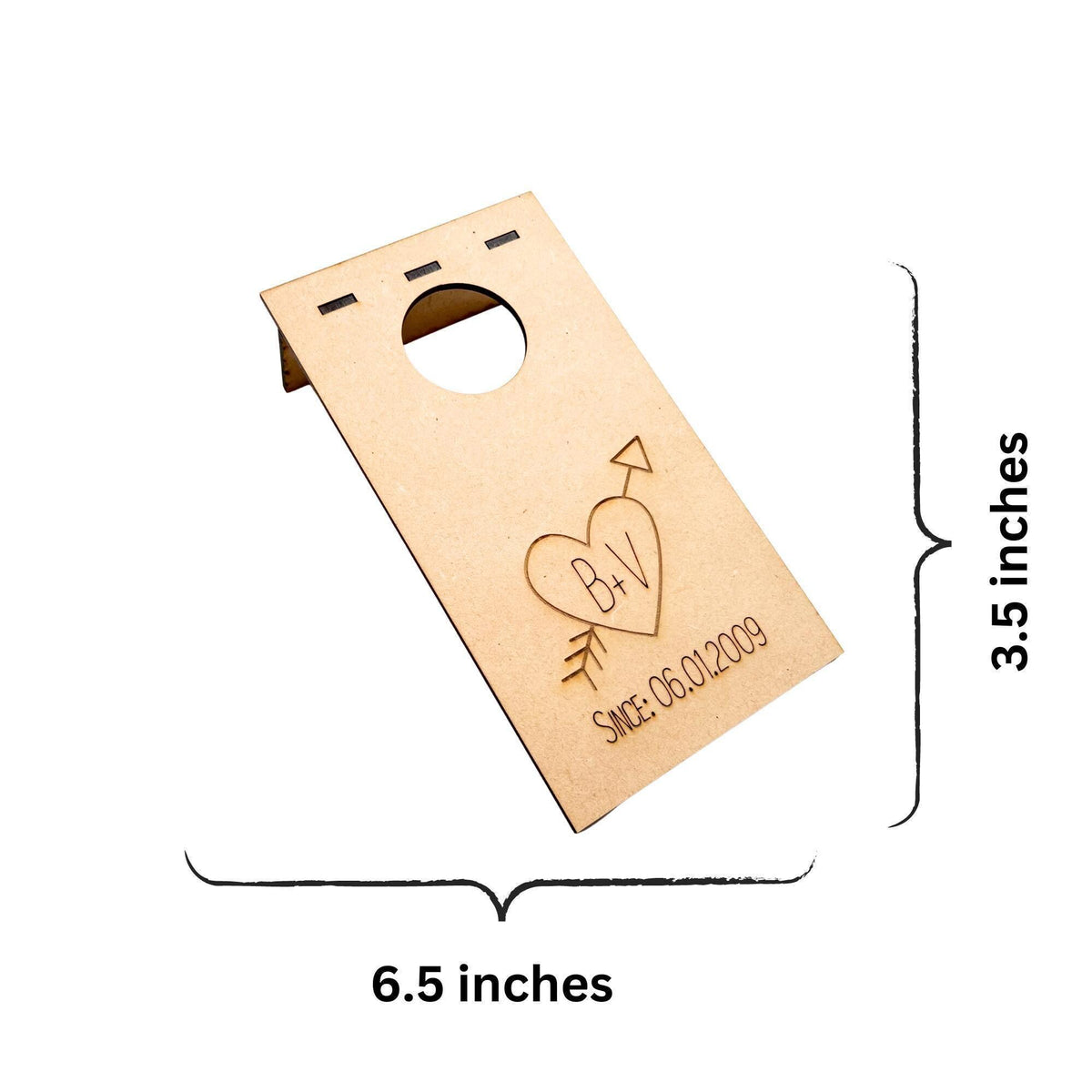 Mini wooden cornhole coin toss game board