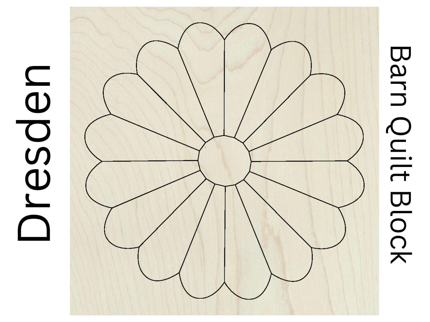 Dresden Quilt Block Wooden Barn Quilts DIY Kit - Unfinished Maple | Beginner Craft Kit Seamstress | Dinner Plate Quilting Wood Crafts - A Vision to Remember