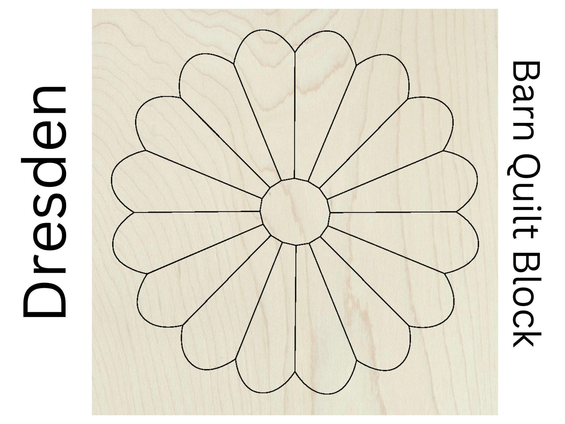 Dresden Quilt Block Wooden Barn Quilts DIY Kit - Unfinished Maple | Beginner Craft Kit Seamstress | Dinner Plate Quilting Wood Crafts - A Vision to Remember