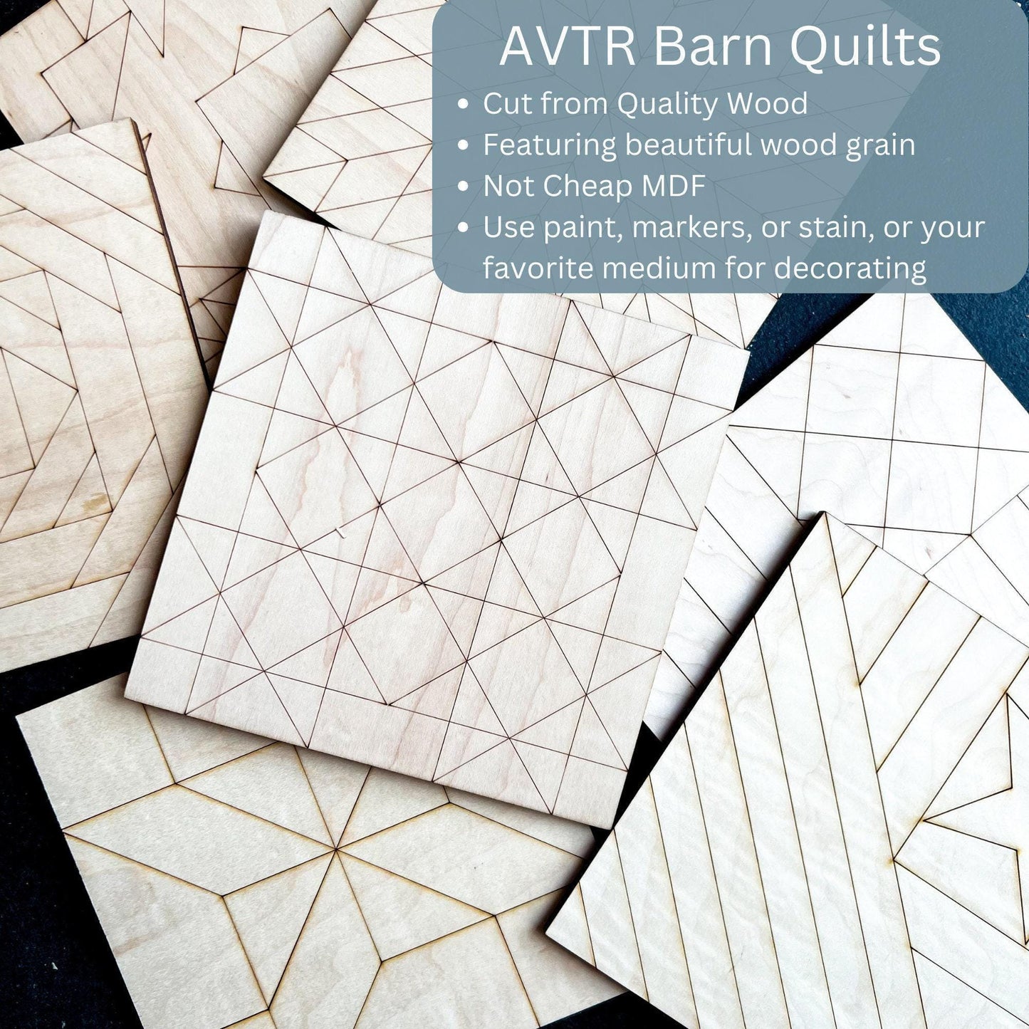 Pick 4 Wooden Barn Quilt Coaster DIY Kit: 3-Inch Mini Quilt Blocks |  DIY Barn Quilt Art | Quilted Wood Blocks | Paint Your Quilt - A Vision to Remember