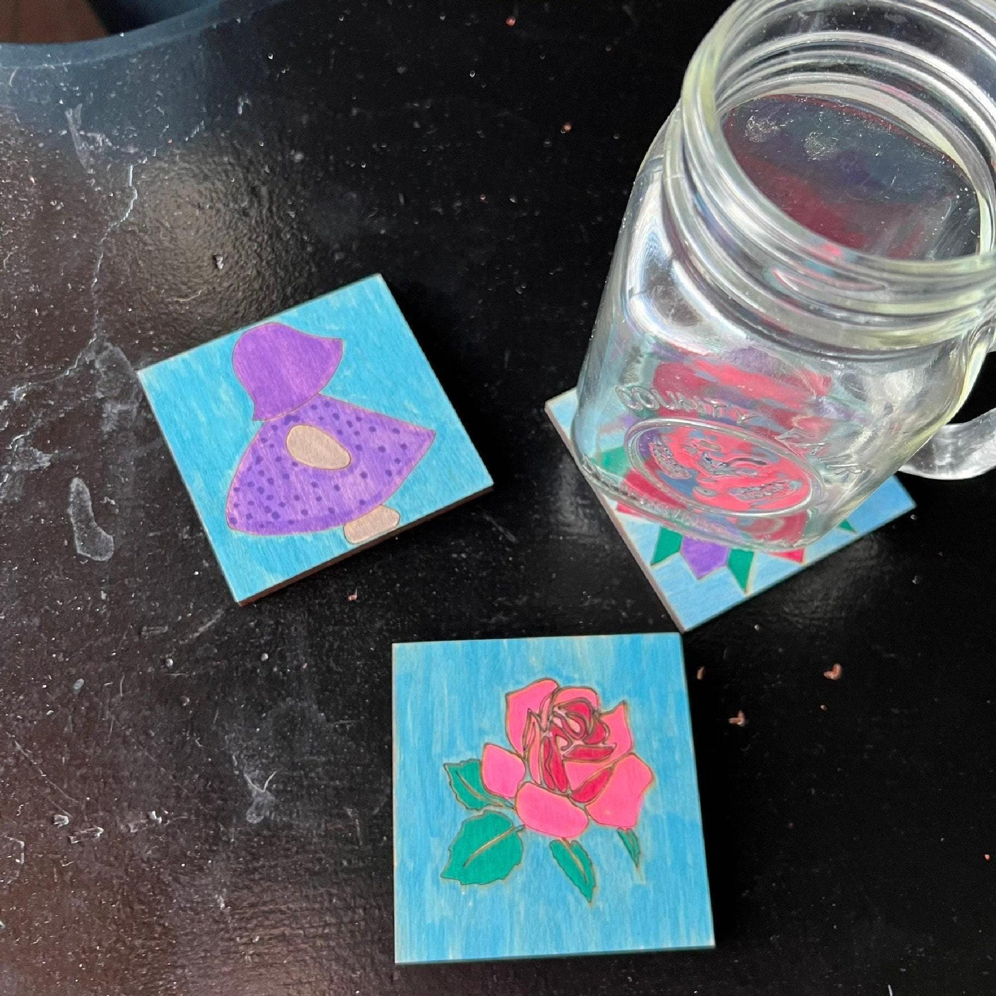 Pick 4 Wooden Barn Quilt Coaster DIY Kit: 3-Inch Mini Quilt Blocks |  DIY Barn Quilt Art | Quilted Wood Blocks | Paint Your Quilt - A Vision to Remember