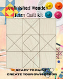 Hourglass Barn Quilt Sign Quilting Wood Block: Unfinished Wood DIY Kit | HST Quilt Block Wooden Art to Paint | Sewing Room Decor Crafts