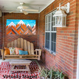 Mountain Wooden Wall Art: Grand Teton DIY Craft Kit - 4 Peak | Mosaic Farmhouse Decor to Paint | Paintable Wood Art | Adventure Scene