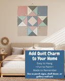 Hourglass Barn Quilt Sign Quilting Wood Block: Unfinished Wood DIY Kit | HST Quilt Block Wooden Art to Paint | Sewing Room Decor Crafts