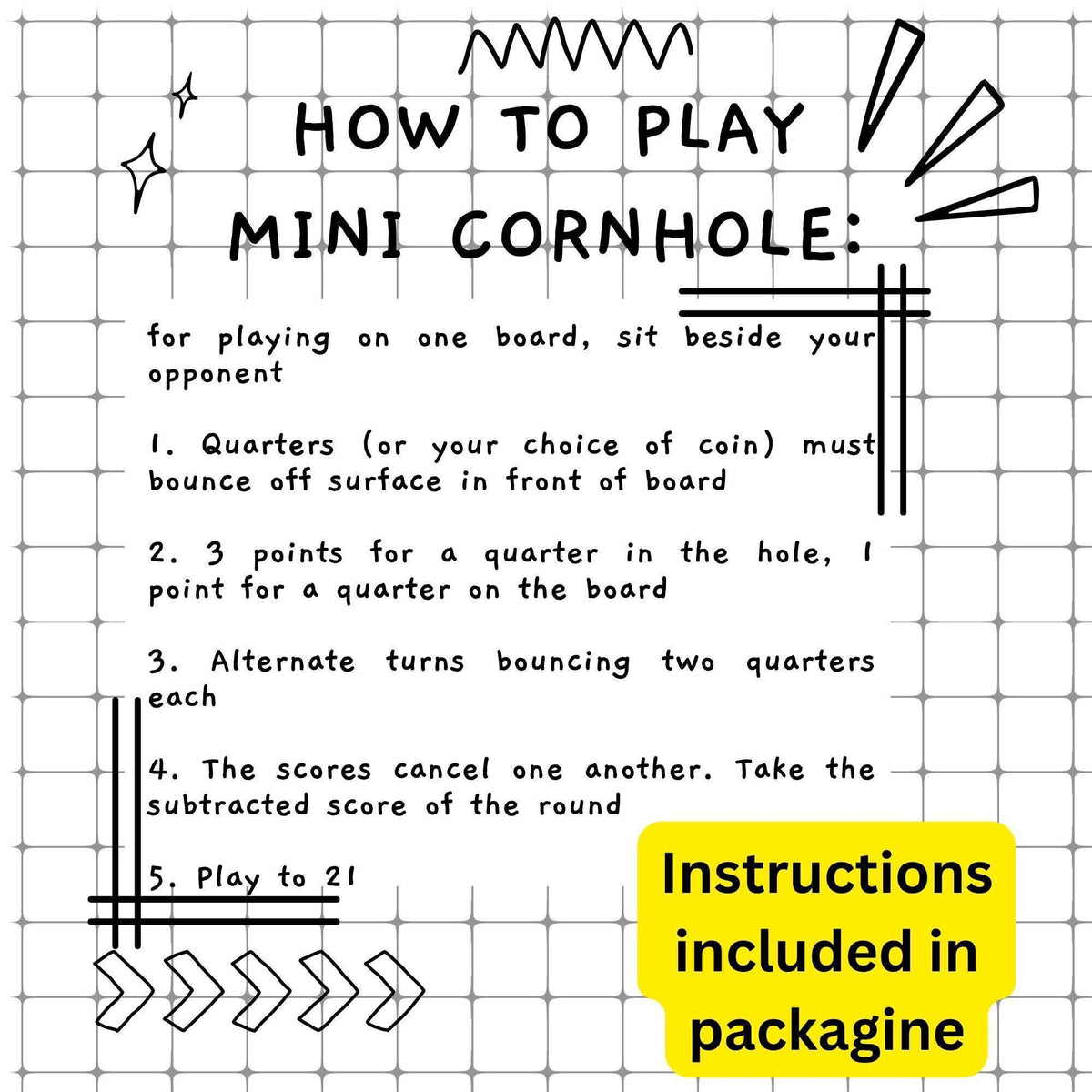 Mini wooden cornhole coin toss game board