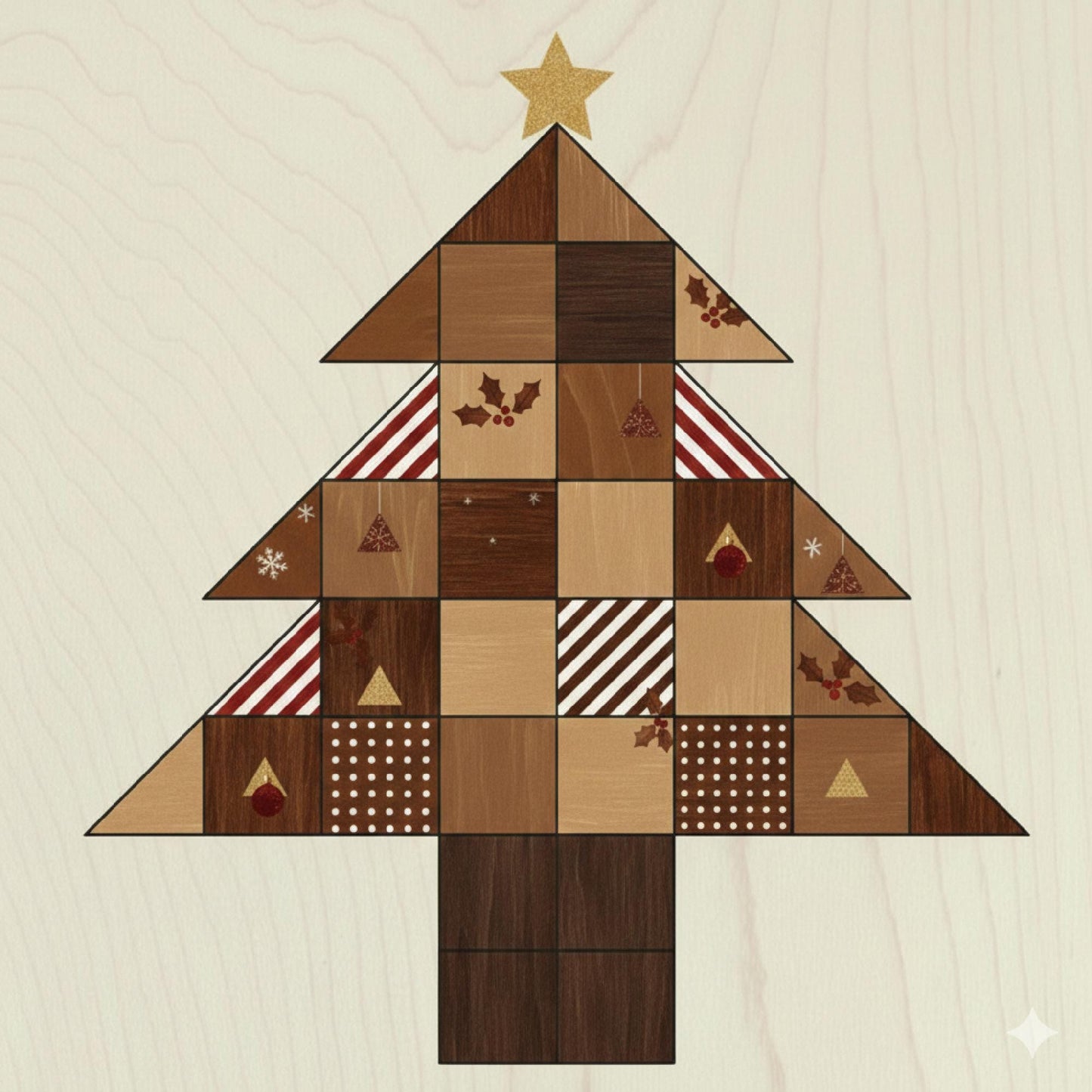 Christmas Tree Wooden Barn Quilt Block: Unfinished Quilt Kit for Painting | Quilt Paint Project Christmas Tree Quilt | - A Vision to Remember