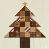 Christmas Tree Wooden Barn Quilt Block: Unfinished Quilt Kit for Painting | Quilt Paint Project Christmas Tree Quilt |