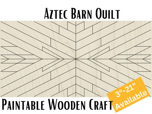 Aztec Barn Quilt Pattern: Paintable Wood Craft Kit | DIY Barn Quilt Kit Modern Southwest Style Crafts - A Vision to Remember