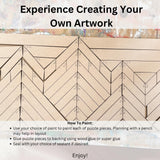 Mountain Wooden Wall Art: Grand Teton DIY Craft Kit - 4 Peak | Mosaic Farmhouse Decor to Paint | Paintable Wood Art | Adventure Scene