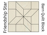 Friendship Star Kit Wooden Barn Quilt Block: Unfinished DIY Paintable Wall Art