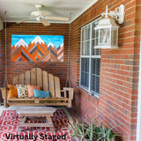 Mountain Wooden Wall Art: Unfinished DIY Craft Kit | 4 Peaks Mountain Silhouette Paint Kit | National Park Cabin Wooden Unfinished Decor