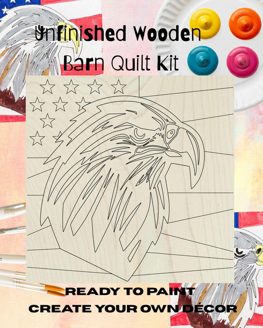 Bald Eagle Quilt Pattern: Patriotic DIY Barn Quilting Kit for Adults | Easy Craft Kit | Modern DIY Mosaic Sign Kit | Quilting Club Favor - A Vision to Remember