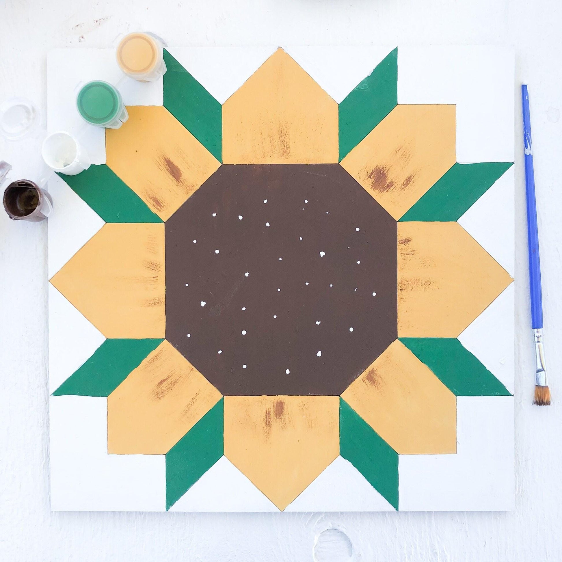 Sunflower Wooden Barn Quilt Block: Unfinished DIY Kit | Barn Quilt Group DIY Flower Party Make & Take | Paintable Barn Quilt - A Vision to Remember