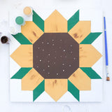 Sunflower Wooden Barn Quilt Block: Unfinished DIY Kit | Barn Quilt Group DIY Flower Party Make & Take | Paintable Barn Quilt