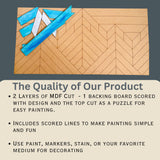 Mountain Wooden Wall Art: Unfinished DIY Craft Kit | 5 Peaks National Park Art | Grand Teton Peaks Wooden Mountain Art