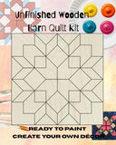 Large Flower Wall Sign Barn Quilt Block: Unfinished Wood DIY Kit for Adults | Modern DIY Mosaic Sign Kit